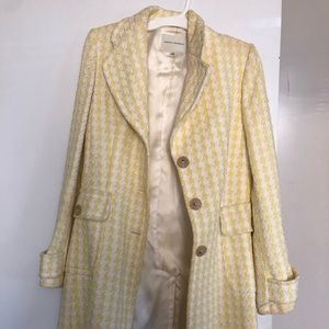 Yellow and White Banana Republic Coat